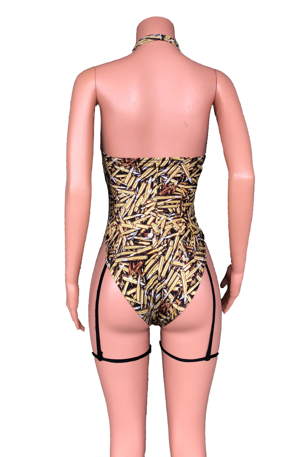 AK-47 high cut garter swimsuit XS