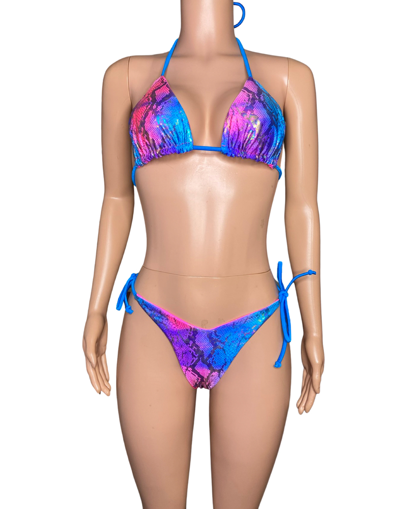 Cotton Candy snakeskin print bikini