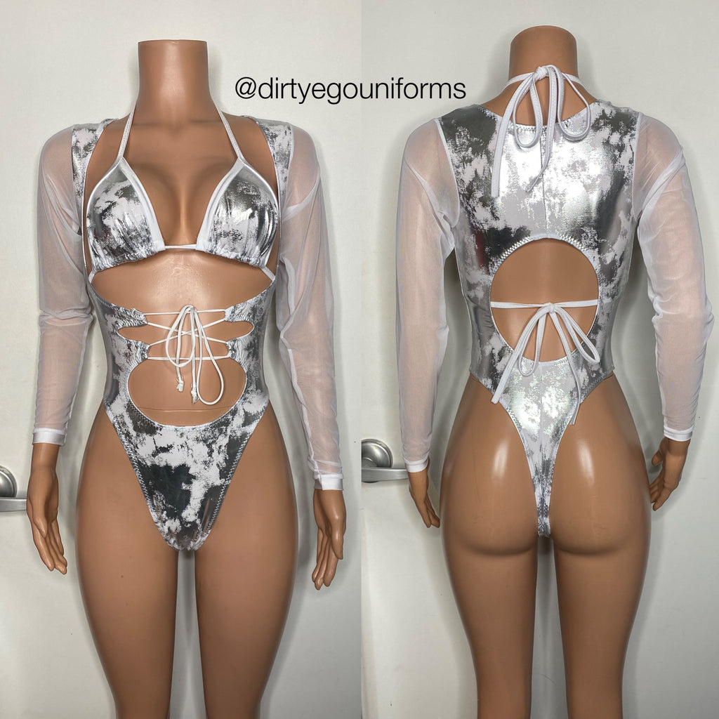 Cloud metallic 2 pc leotard