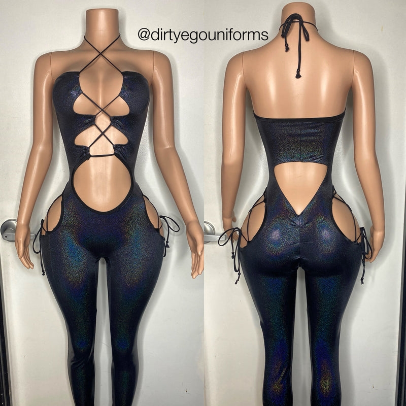 Hologram bandeau jumpsuit