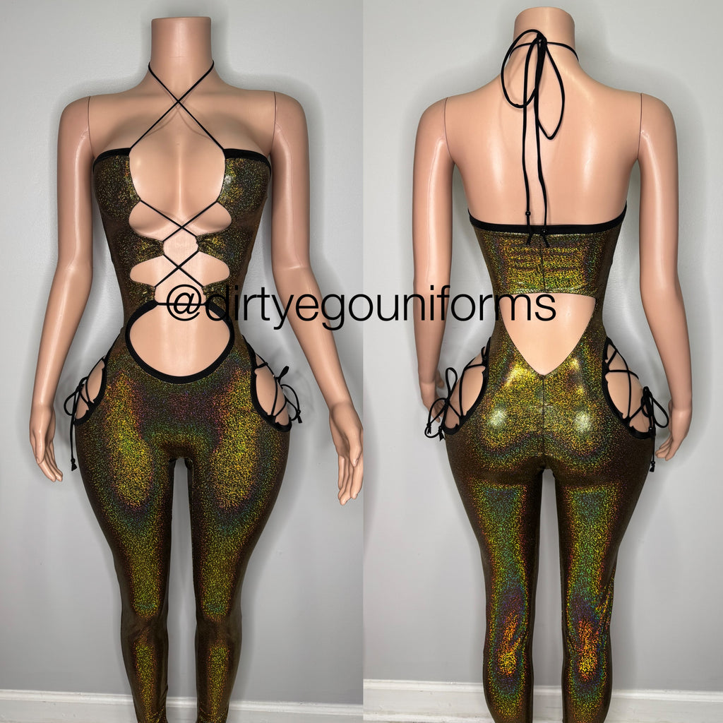 Hologram bandeau jumpsuit