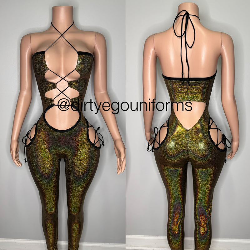 Hologram bandeau jumpsuit