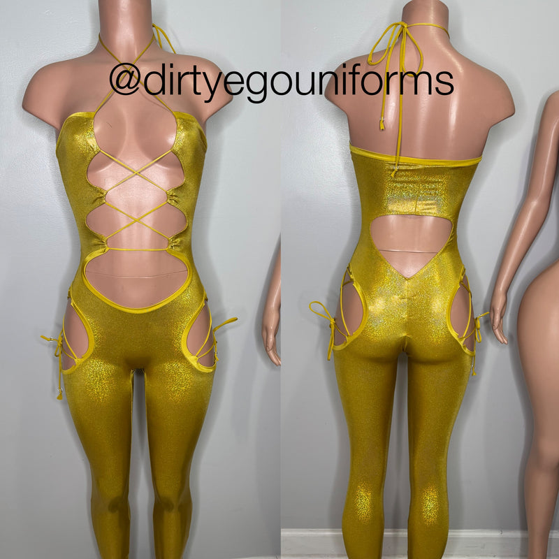 Hologram bandeau jumpsuit