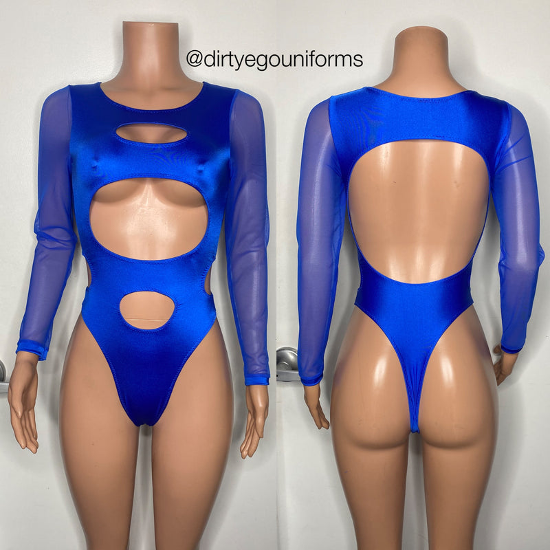 Triple Threat bodysuit w/ mesh sleeves