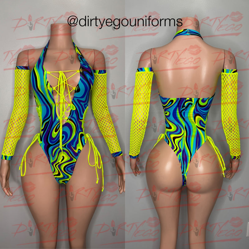 Olivia-swirls/net sleeves