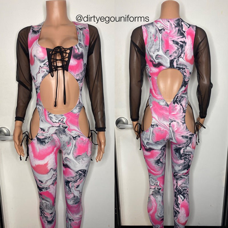 Smoke show jumpsuit w/ open hips