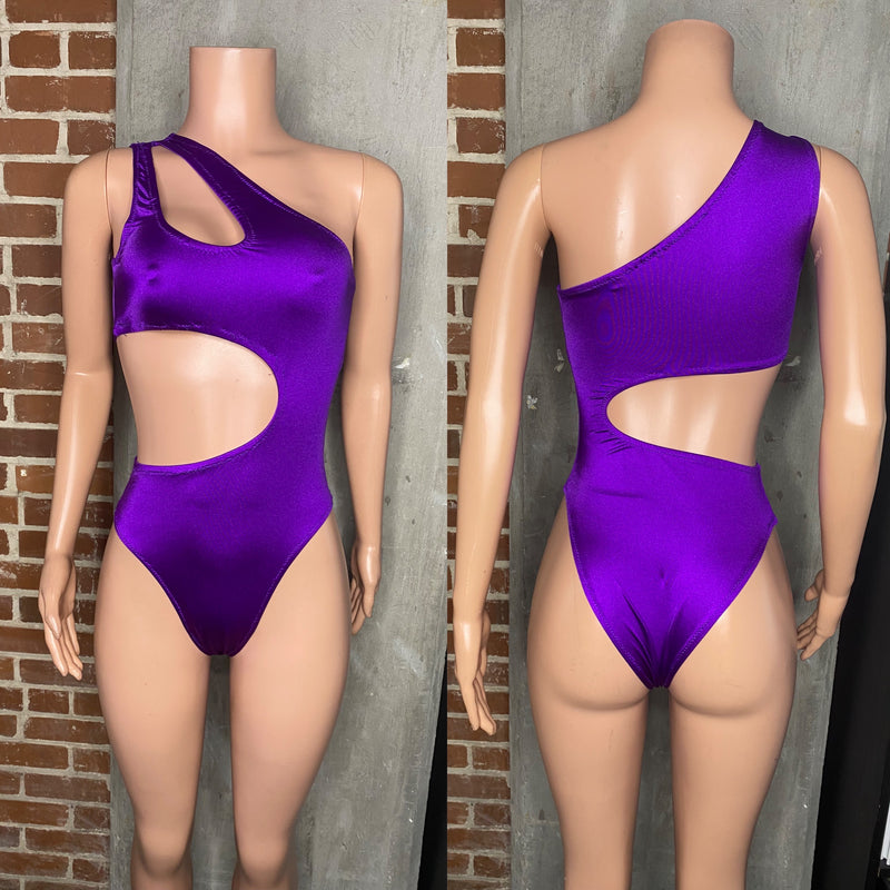 Purple cutout one piece XS