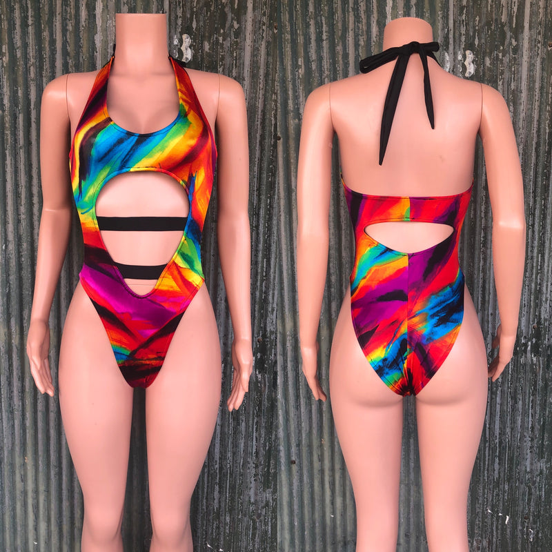Tropical cut out one piece  XS