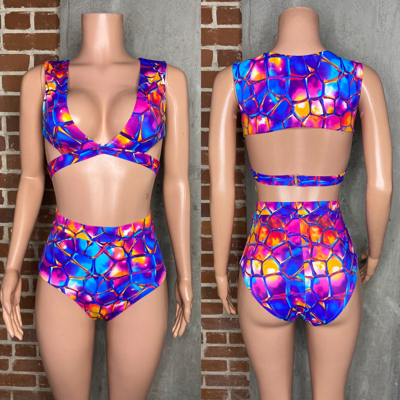 Stained glass cut out bikini  XS