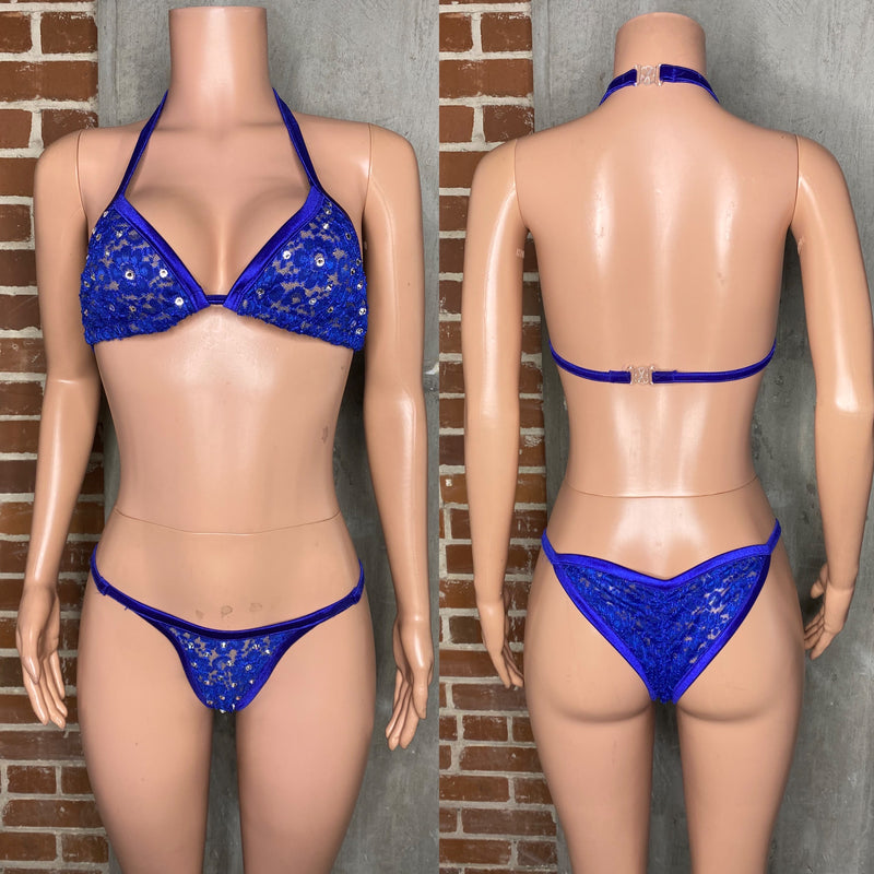 Blue Lace Crystal bikini   S