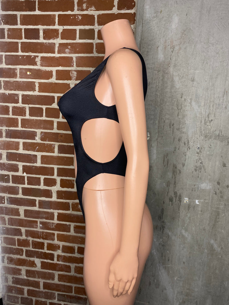 Cutout bodysuit with thong back. Bartender/waitress/bottle girl uniforms