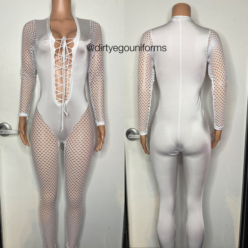 Net Sleeve and leg jumpsuit