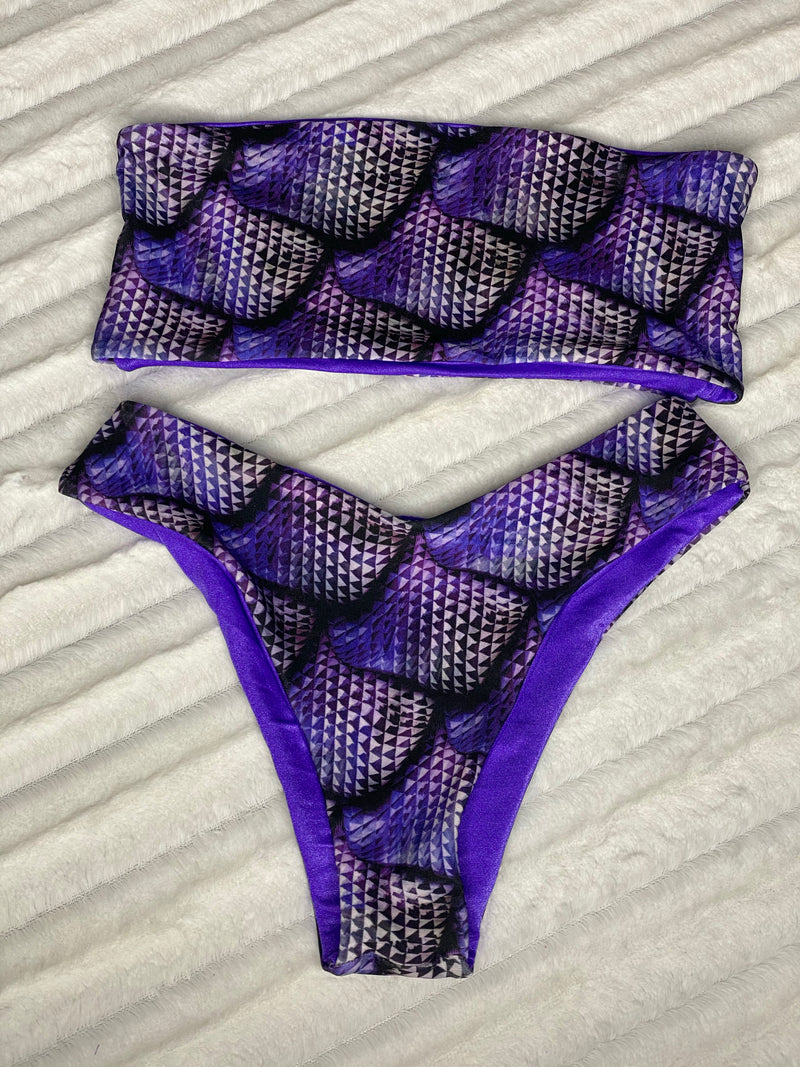 Mermaid reversible bandeau bikini