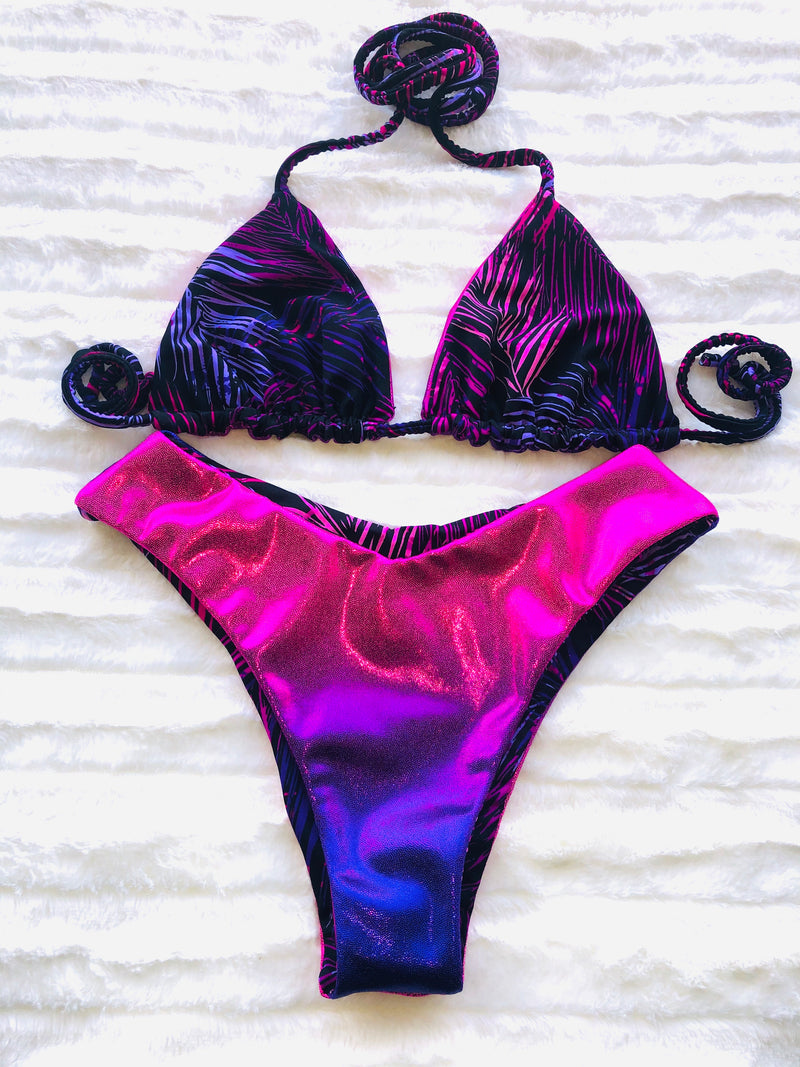 Cotton candy ombré reversible bikini