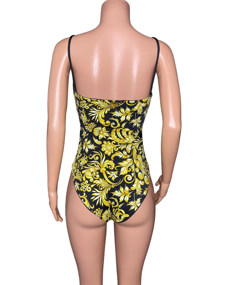 Baroque tie front monokini