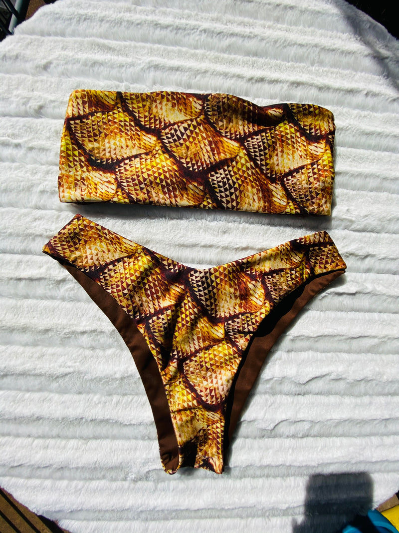 Mermaid reversible bandeau bikini