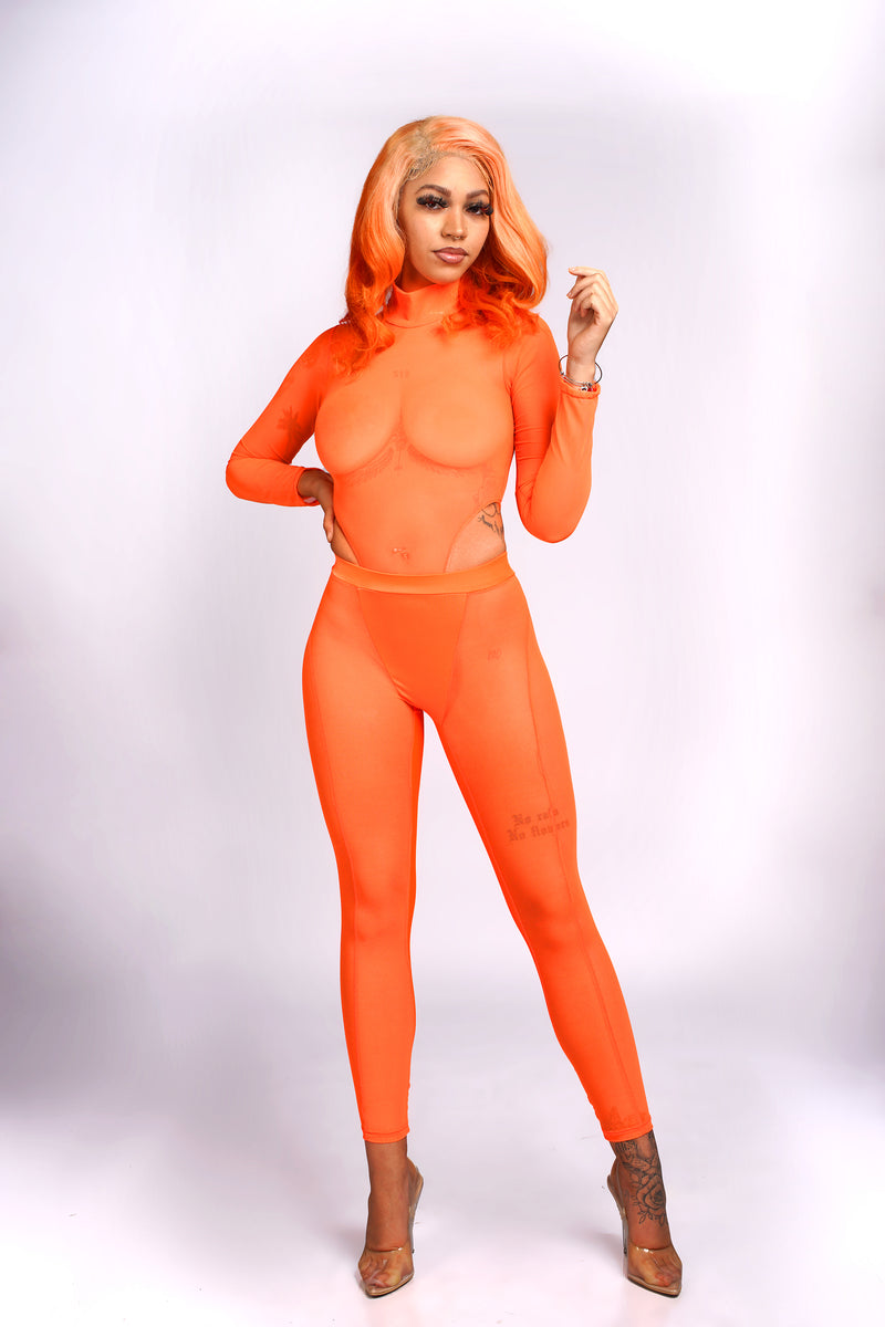 Neon  Orange mesh set