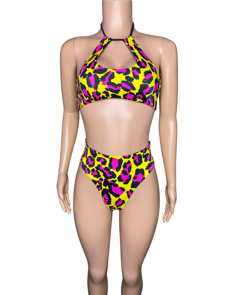 Electric Cheetah high waist bikini