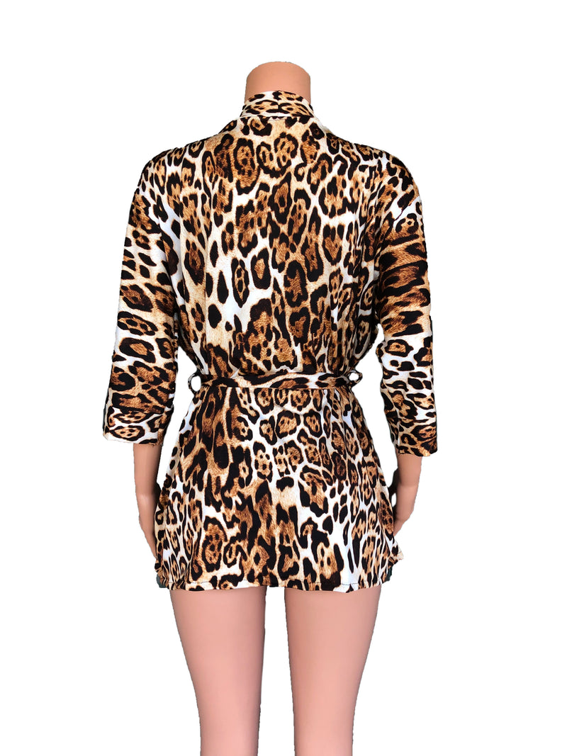Leopard short robe
