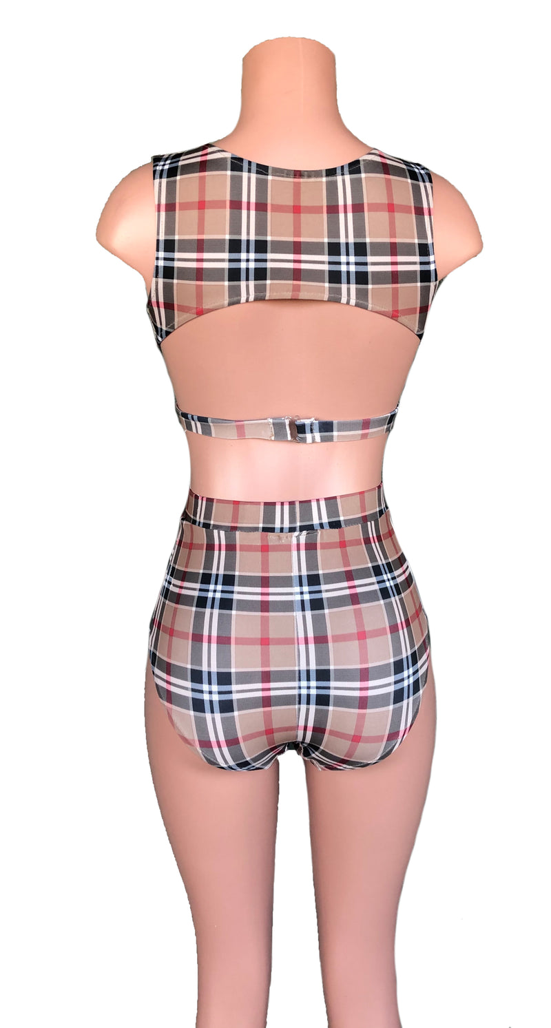 Tartan high waist bikini  XS