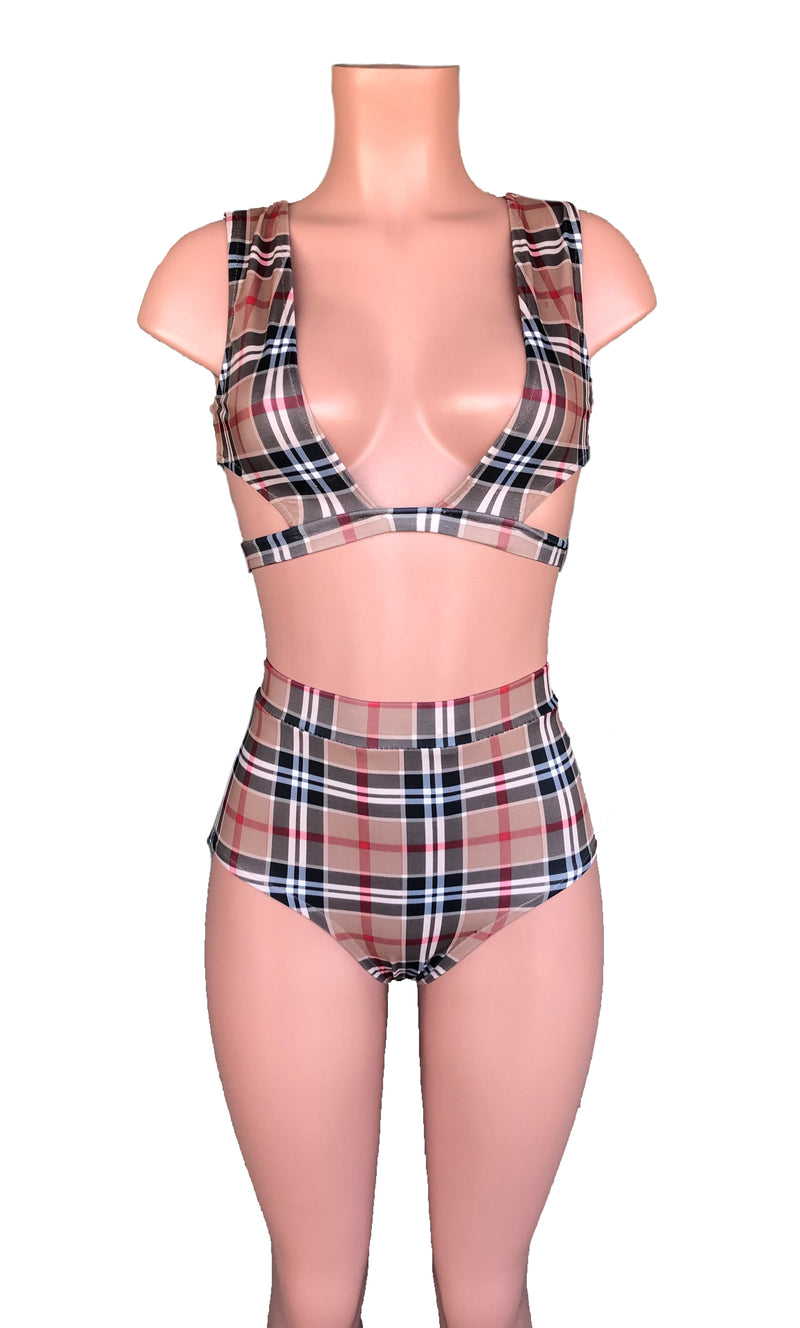 Tartan high waist bikini  XS