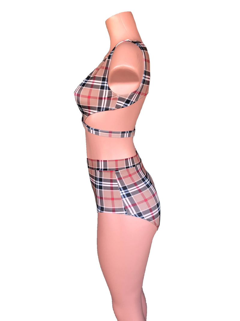 Tartan high waist bikini  XS